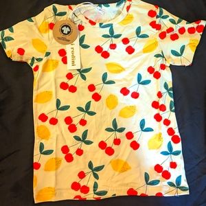 Mini Rodini cherry lemonade print shirt NWT 8-9